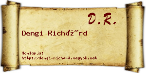 Dengi Richárd névjegykártya